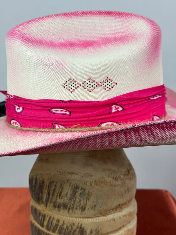 Natural & Pink Straw Western