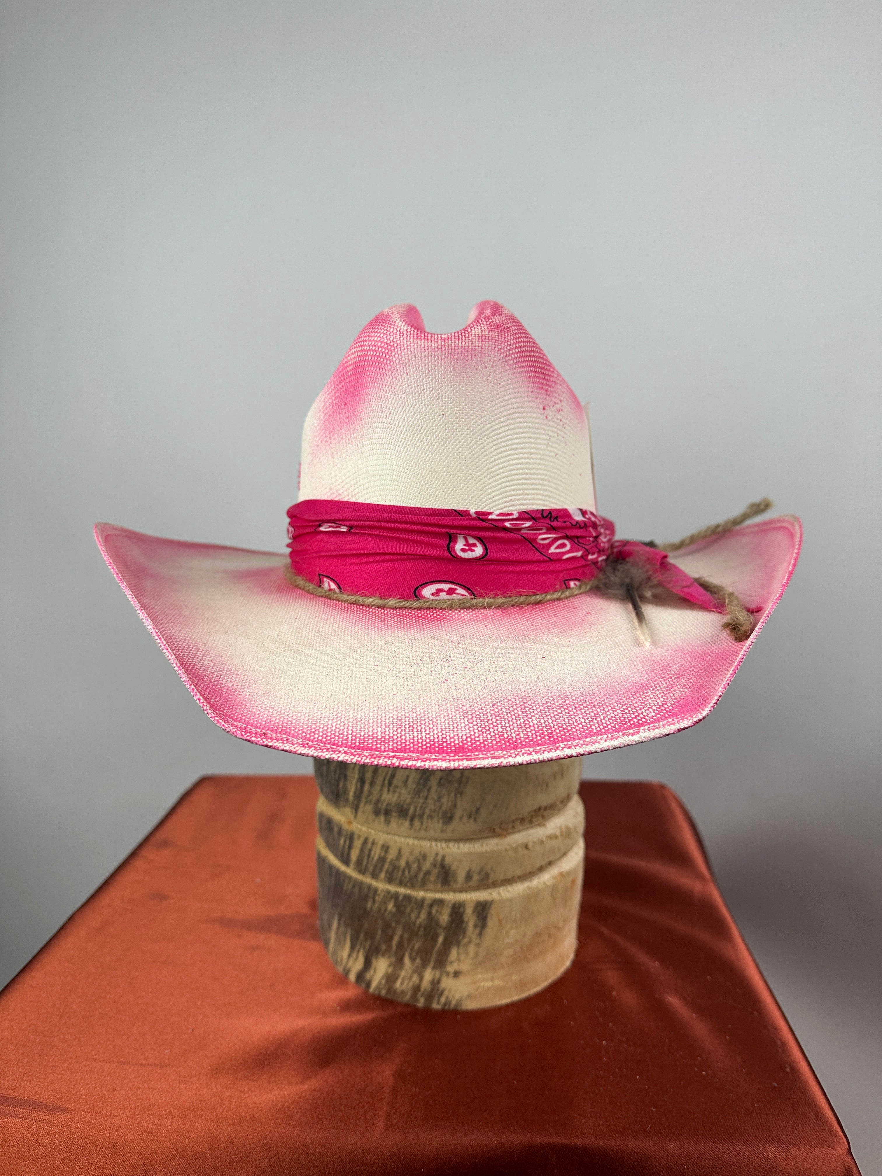 Natural & Pink Straw Western