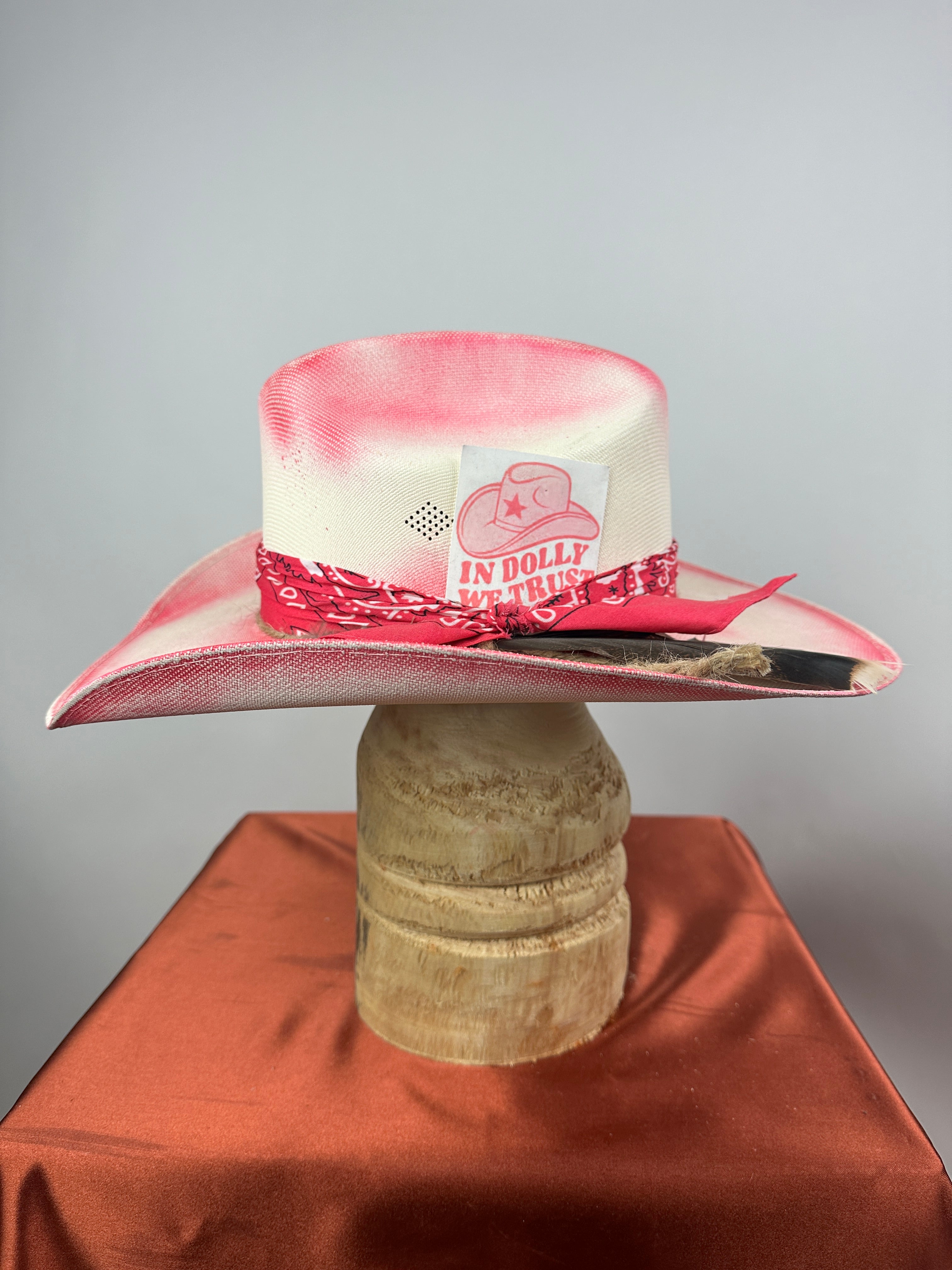 Natural & Pink Straw Western