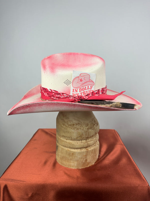 Natural & Pink Straw Western