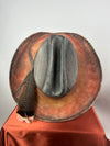 Black & Orange Straw Western 7 5/8