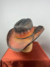 Black & Orange Straw Western 7 5/8