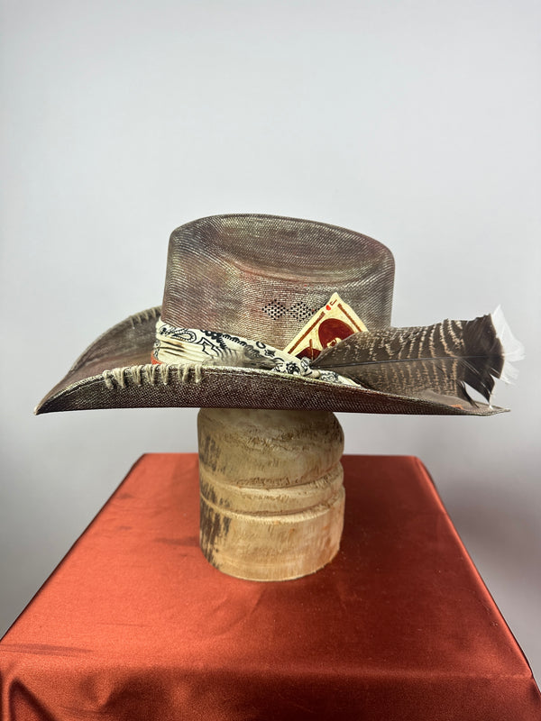 Multi Distressed Western 7 5/8