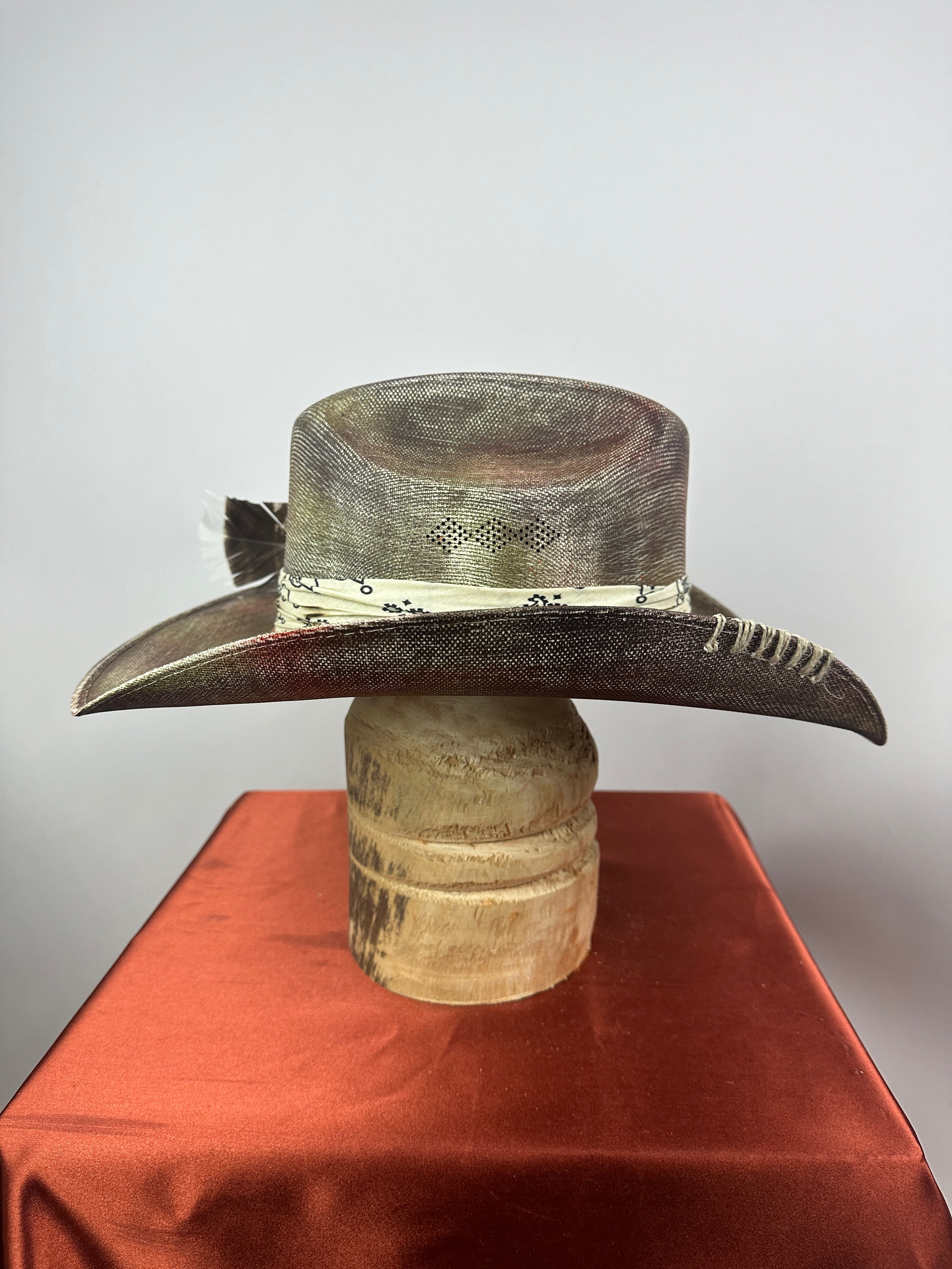 Multi Distressed Western 7 5/8