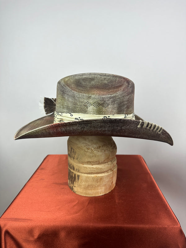 Multi Distressed Western 7 5/8