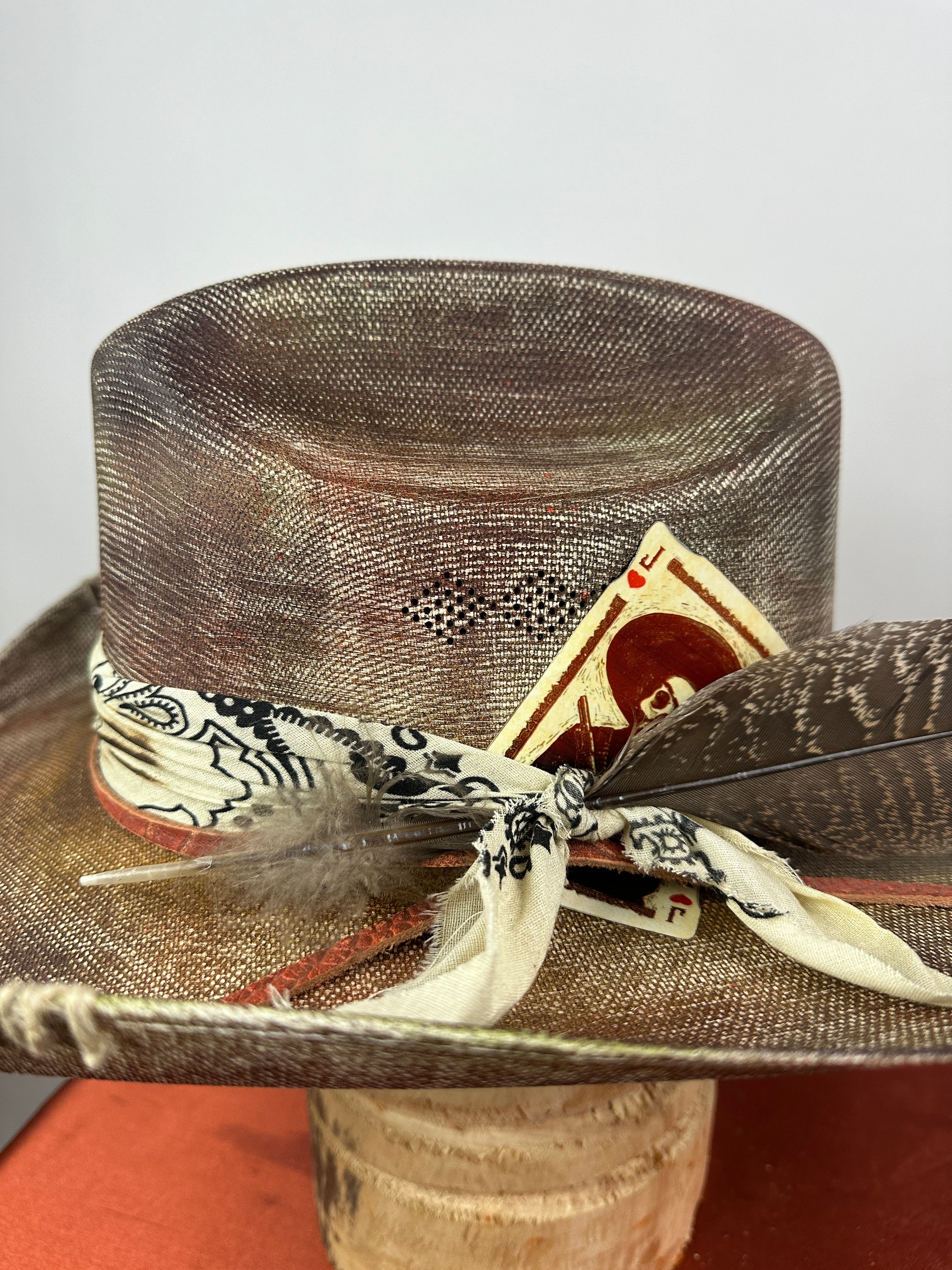 Multi Distressed Western 7 5/8