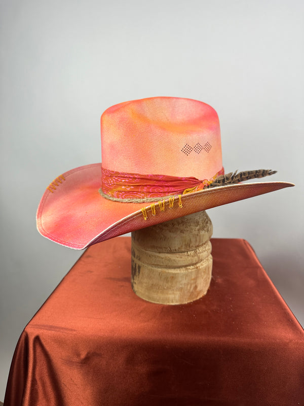 Pink Multi Straw Western 7 1/4