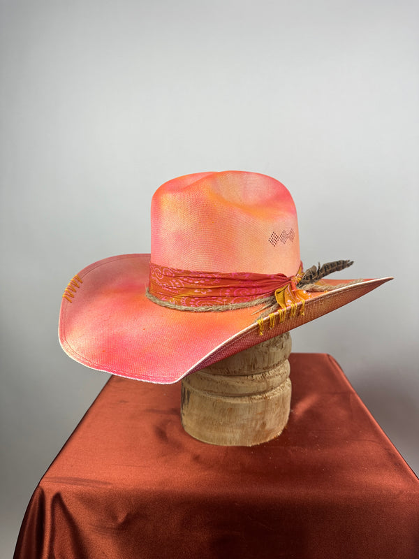 Pink Multi Straw Western