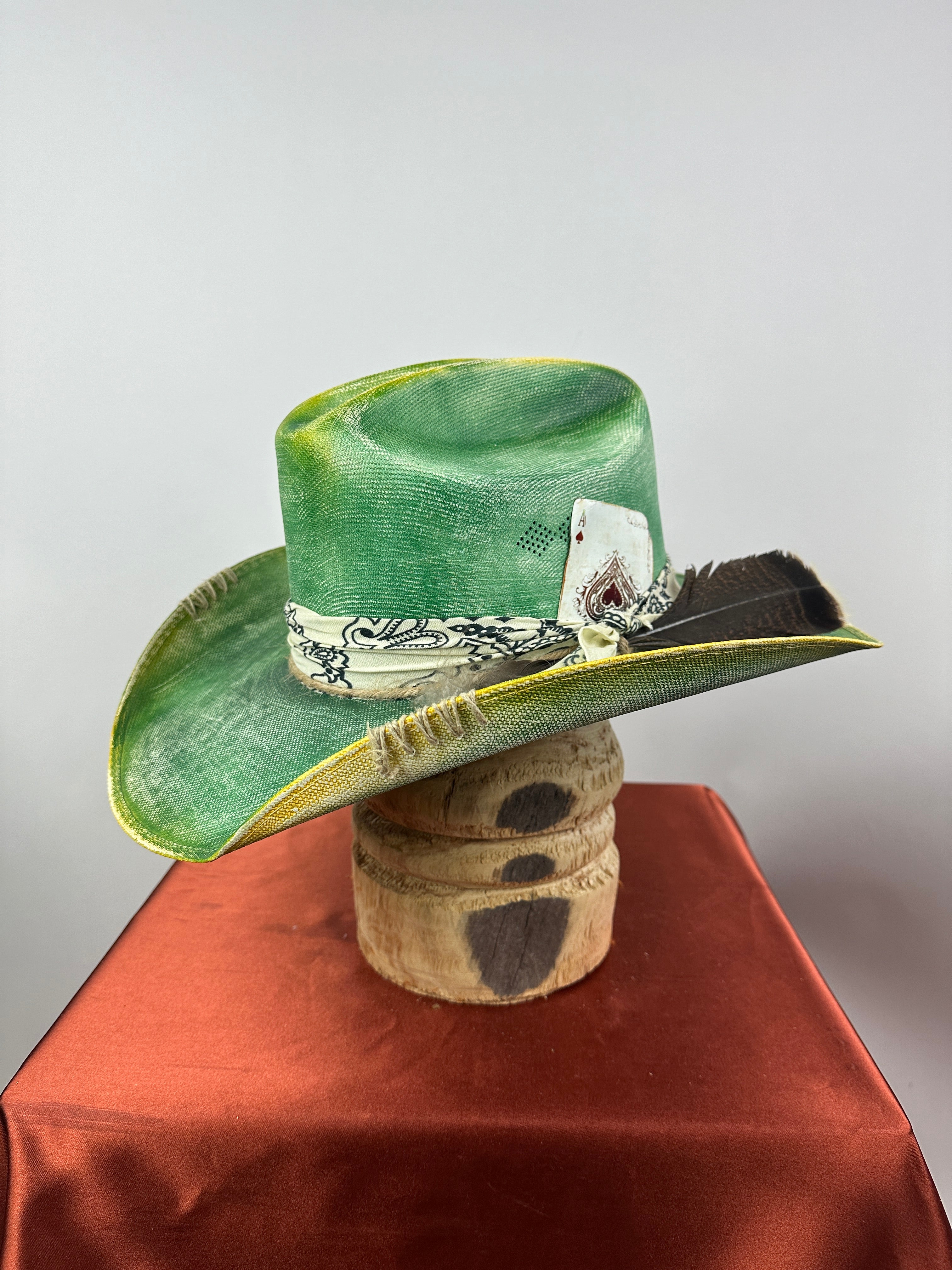 Green and Yellow Western Straw