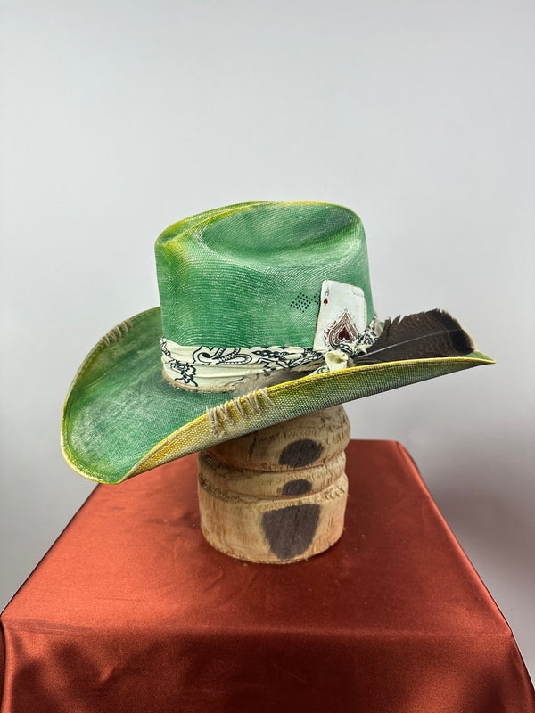 Green and Yellow Western Straw