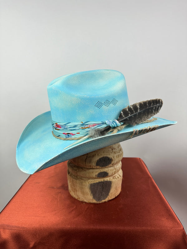 Turquoise Western Straw