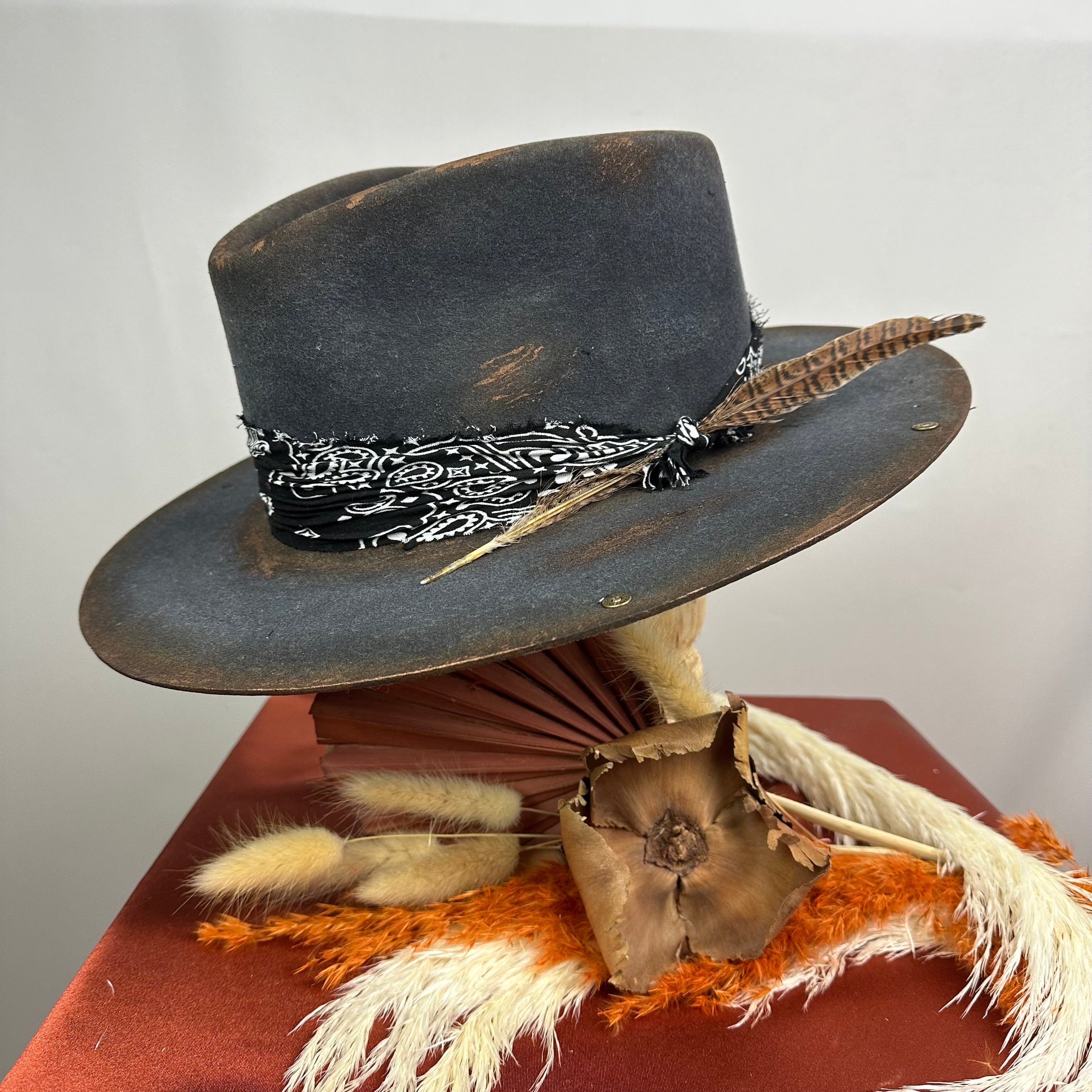 Distressed Black Short Brim