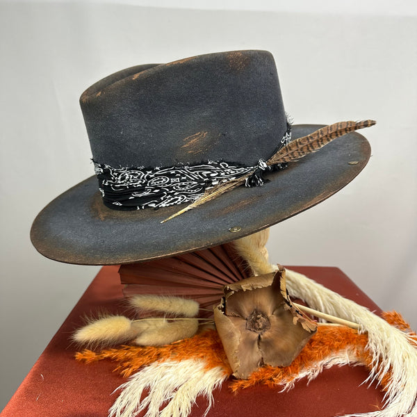 Distressed Black Short Brim