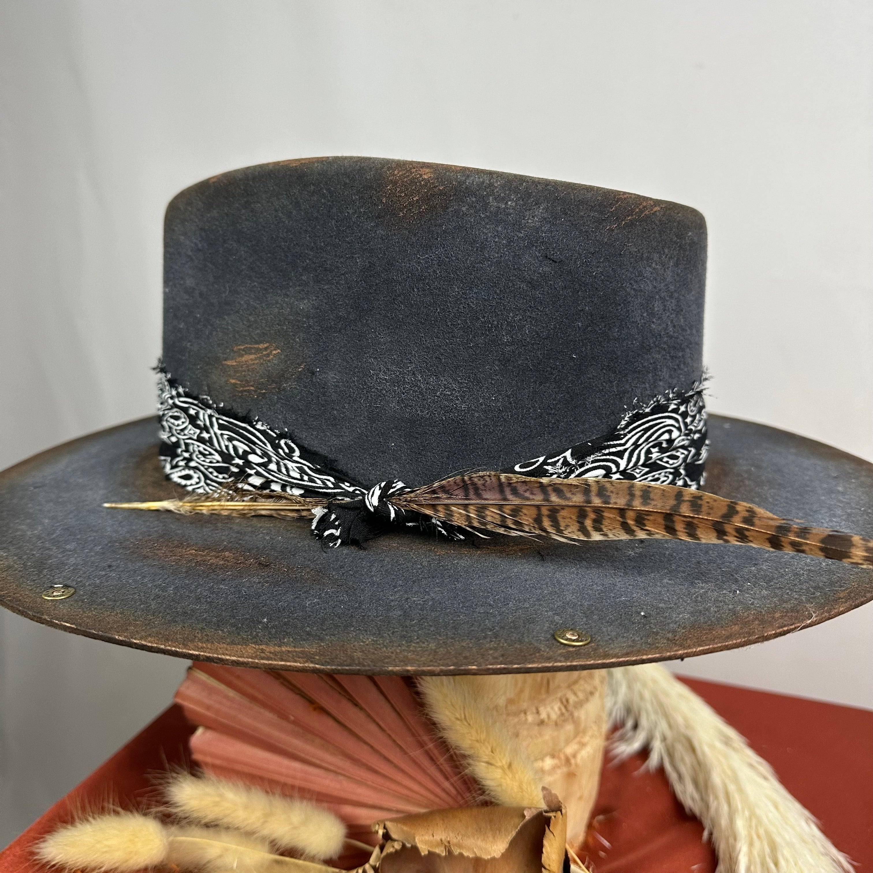 Distressed Black Short Brim