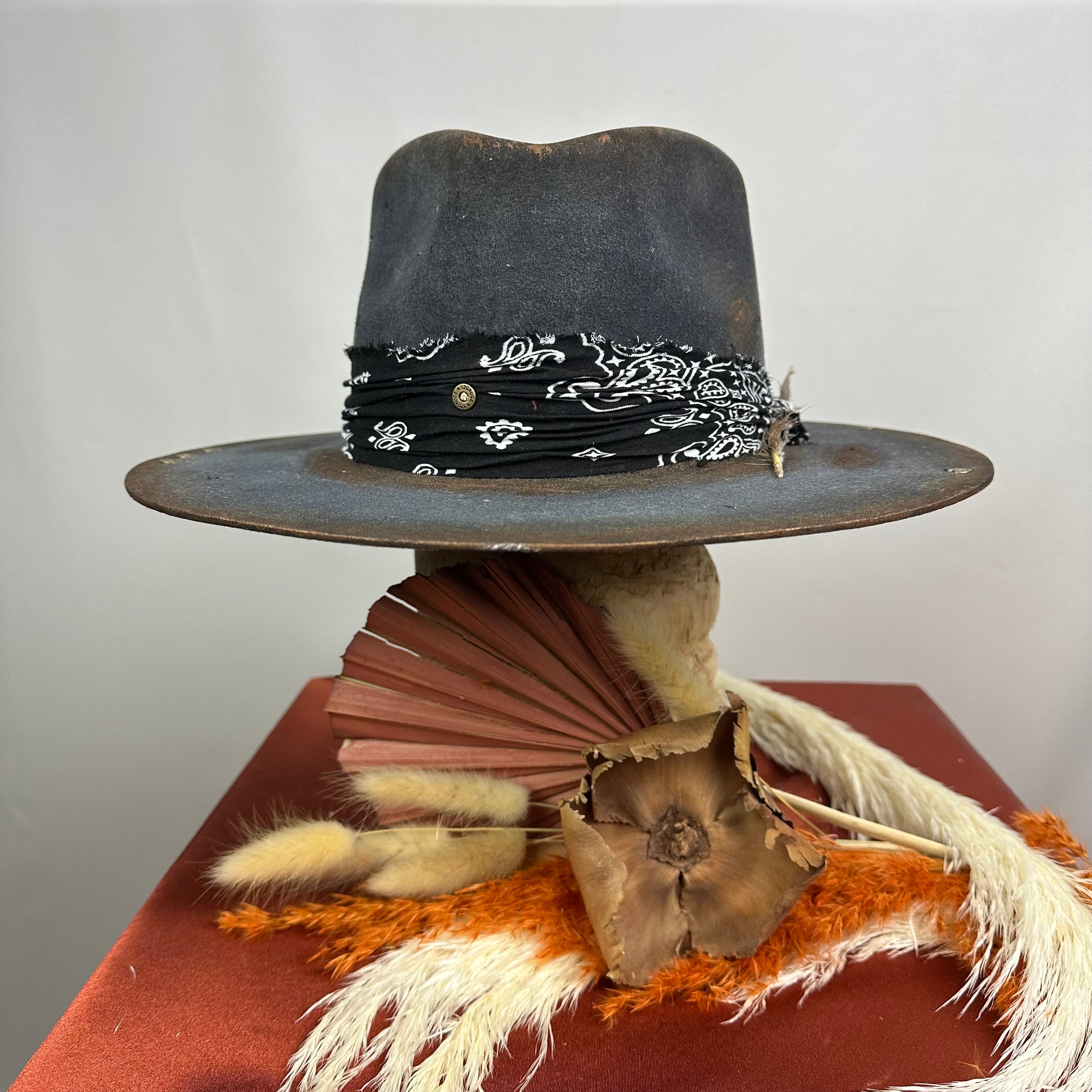 Distressed Black Short Brim