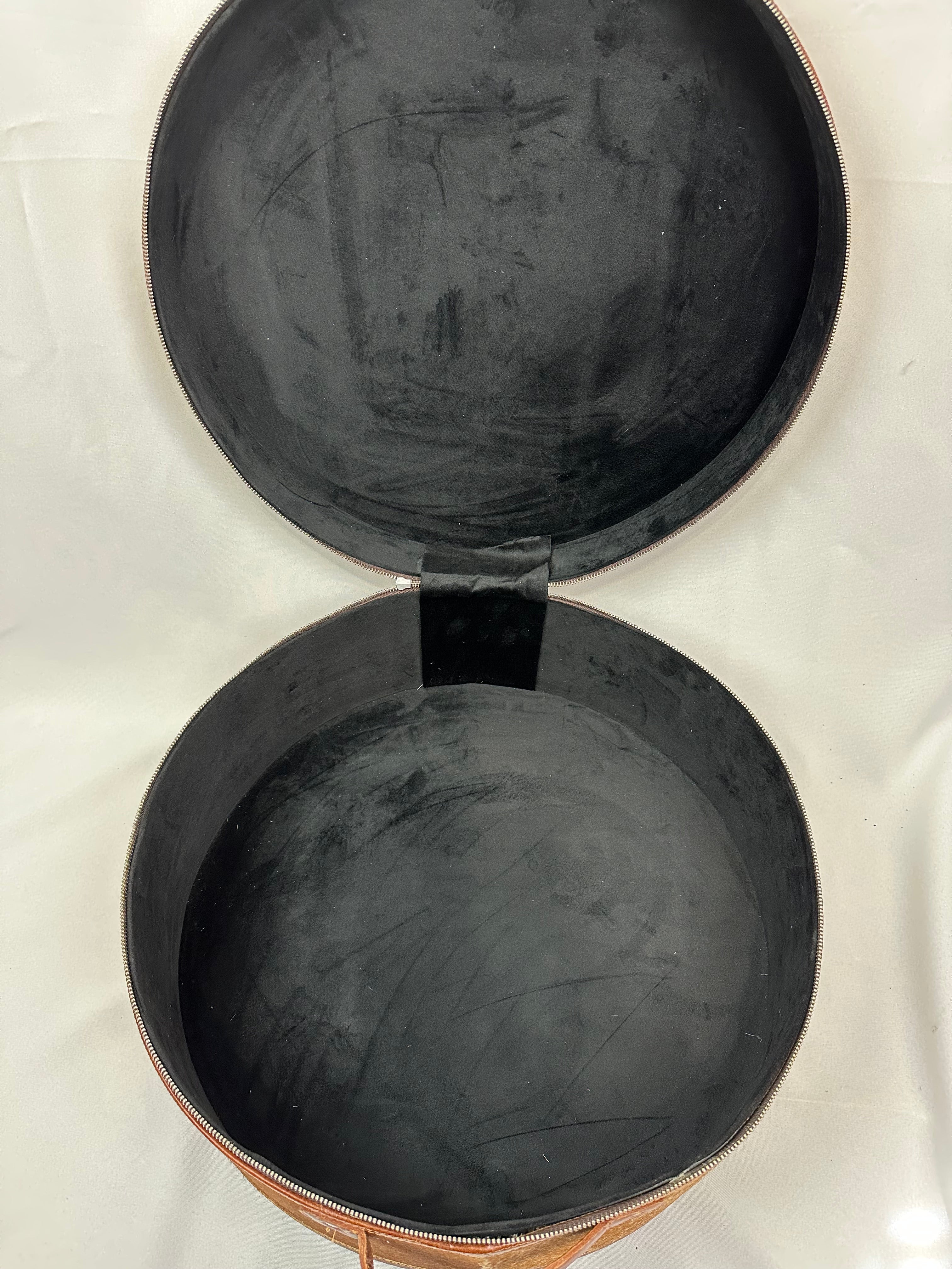 Tooled Leather Hat Case -Black