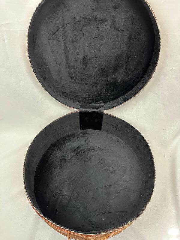 Tooled Leather Hat Case -Black