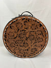 Tooled Leather Hat Case -Black Fringe