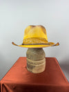 Yellow Short Brim Straw Hat 7 3/8