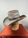 Gray and Brown Straw Western Hat 7 3/8