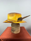 Yellow Short Brim Straw Hat 7 3/8