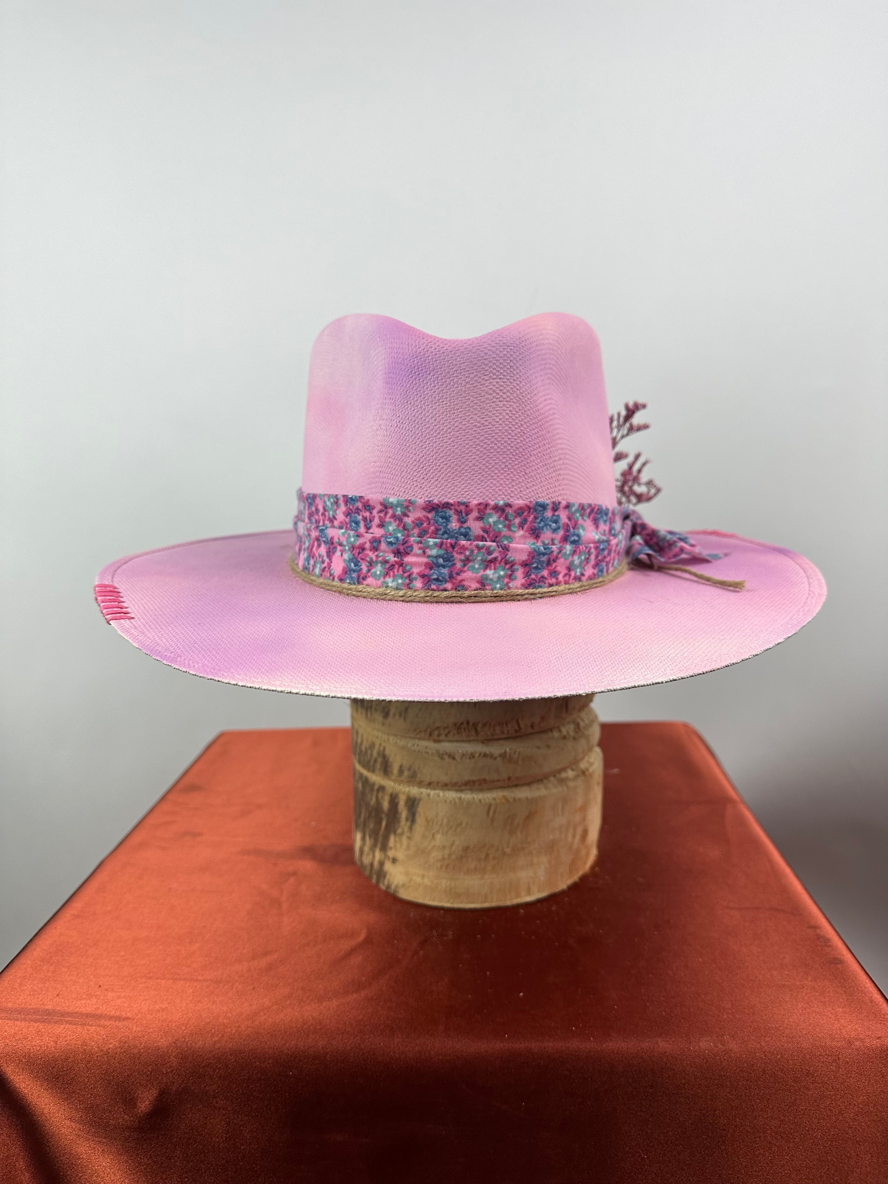 Cotton Candy Straw Hat 7 3/8