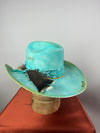 Turquoise Straw Western 7 1/4