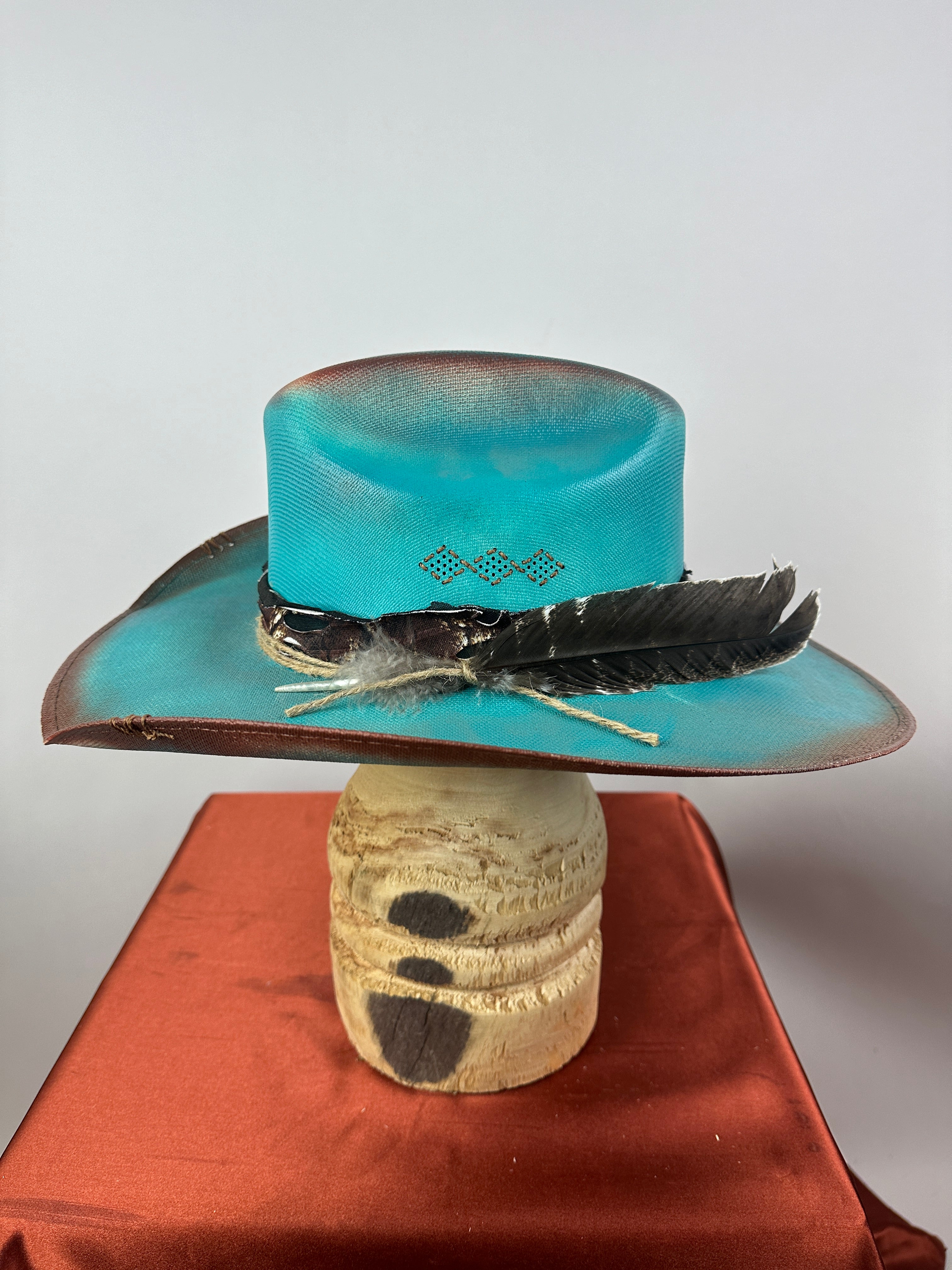 Teal Western Straw 7