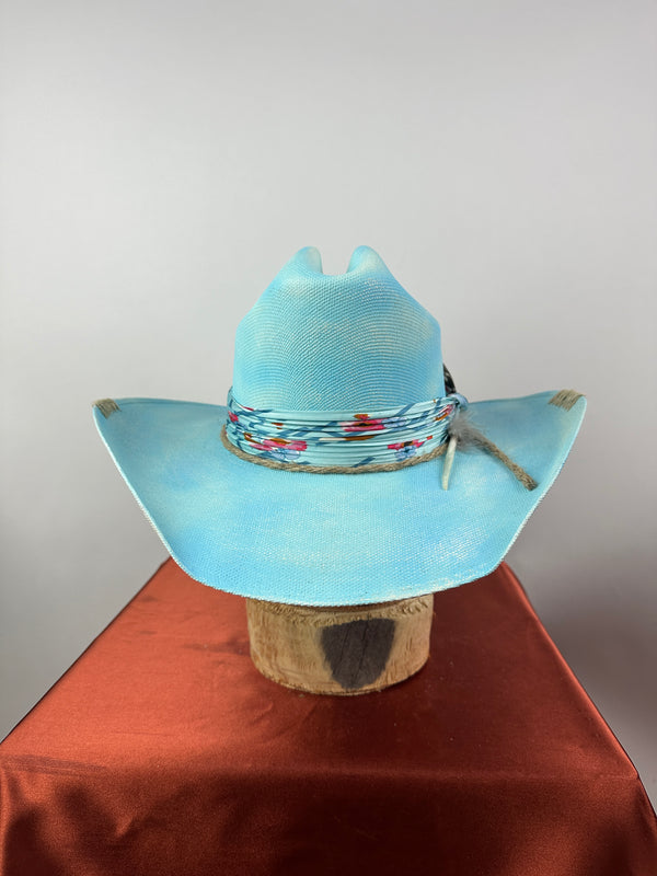 Turquoise Western Straw 7 1/4