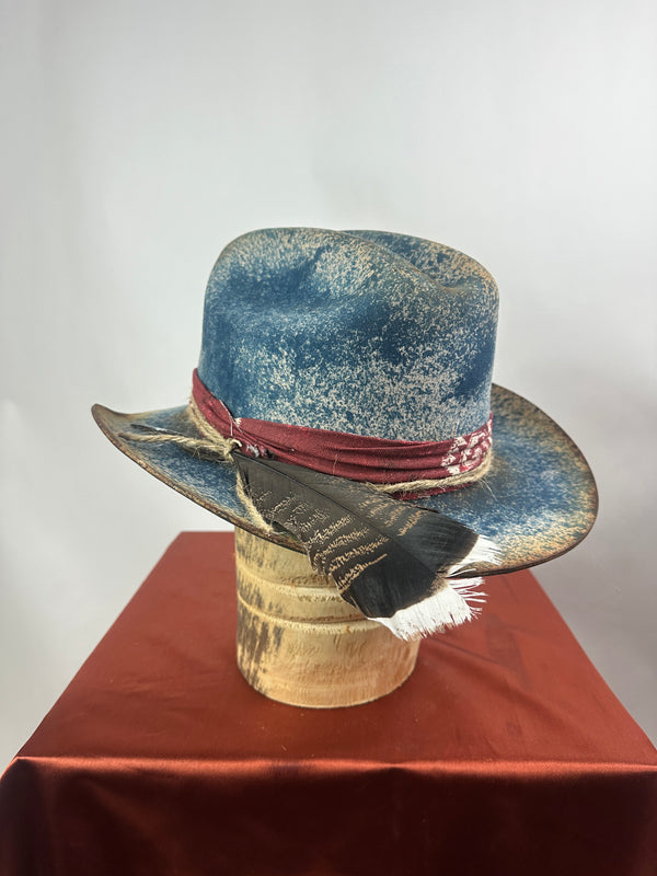 Blue Short Brim Western