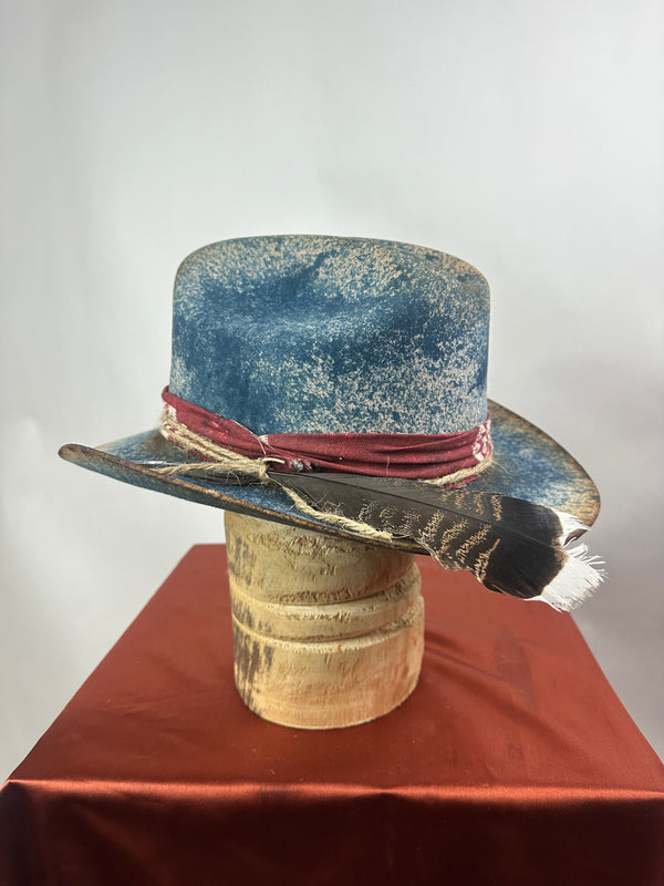 Blue Short Brim Western