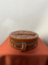 Tooled Leather Makeup Case Light Brown