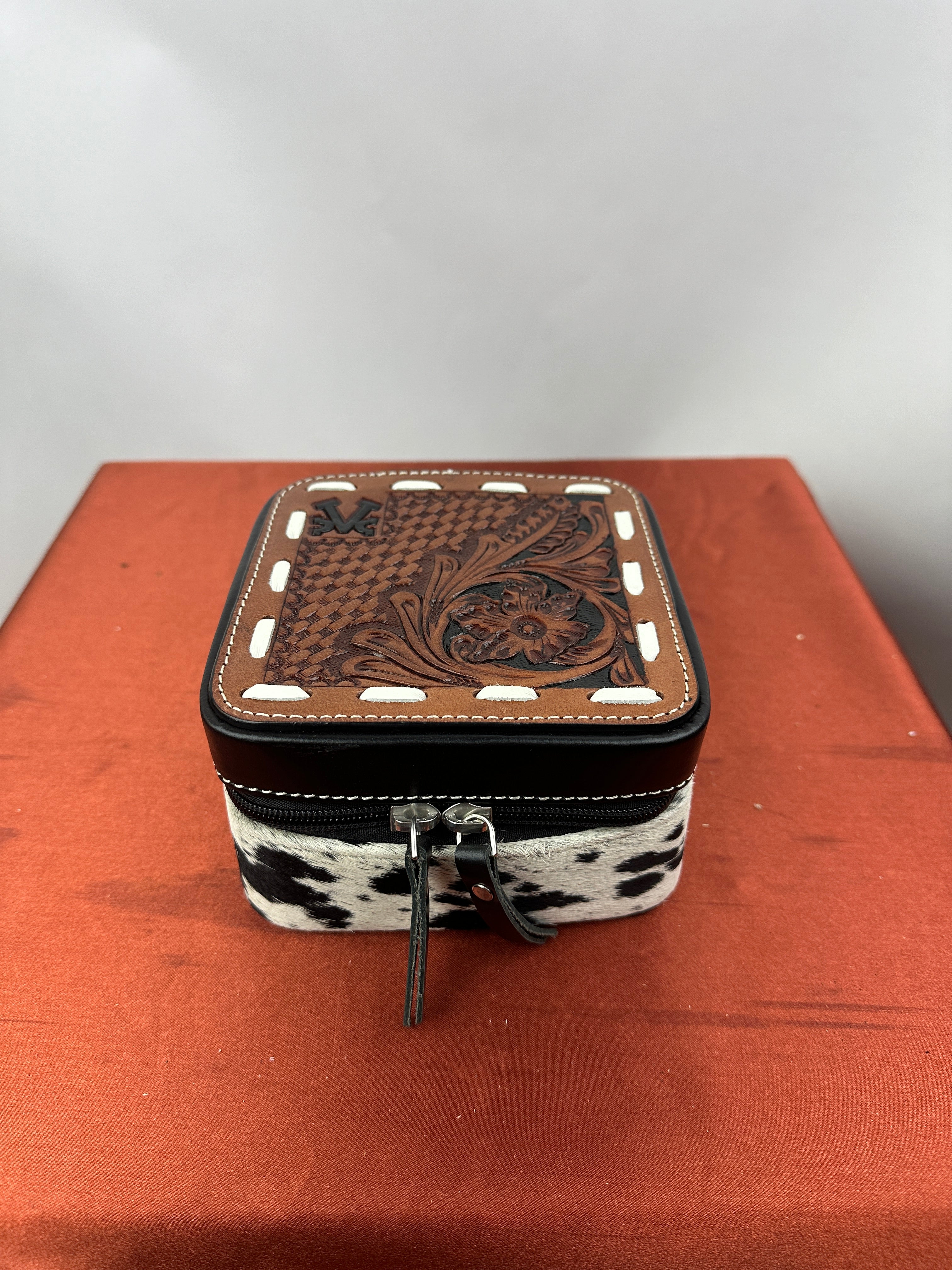 Small Travel Jewelry Case Brown