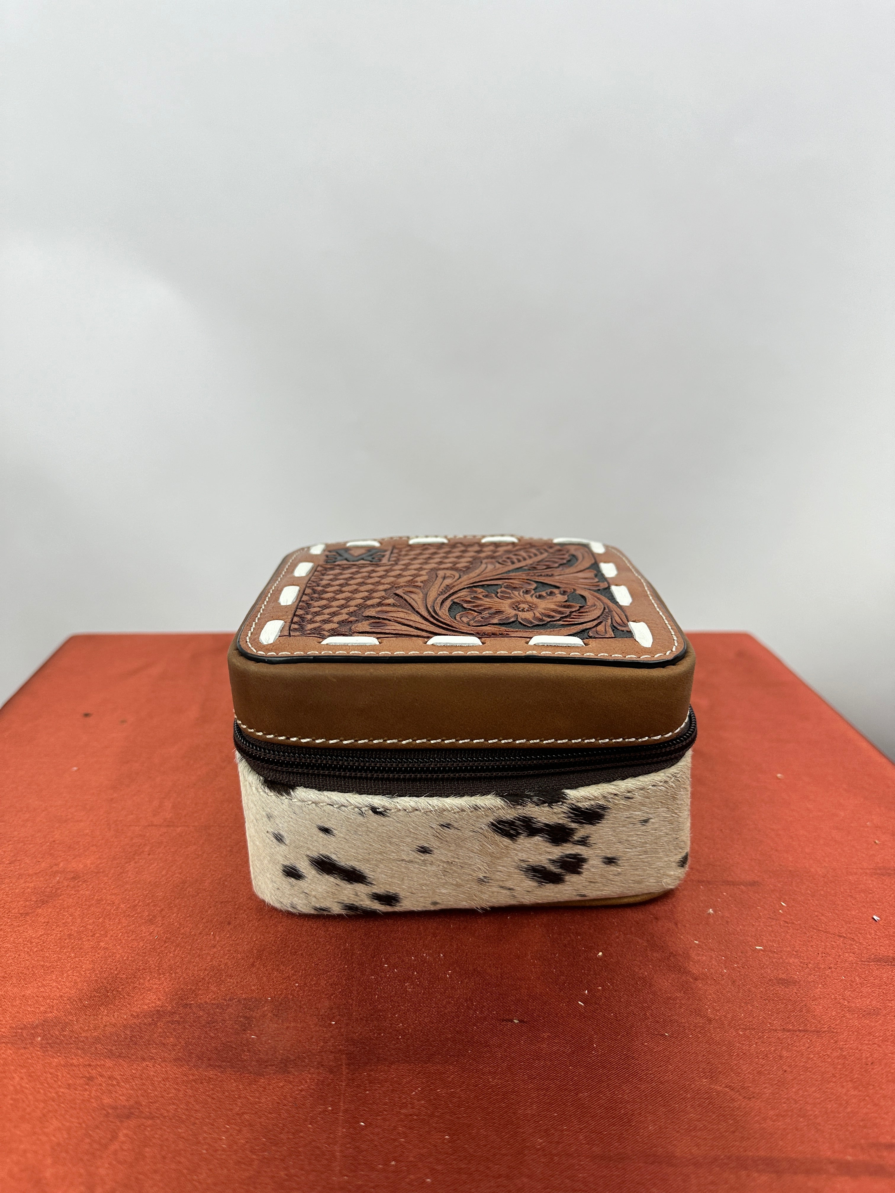 Small Travel Jewelry Case Brown