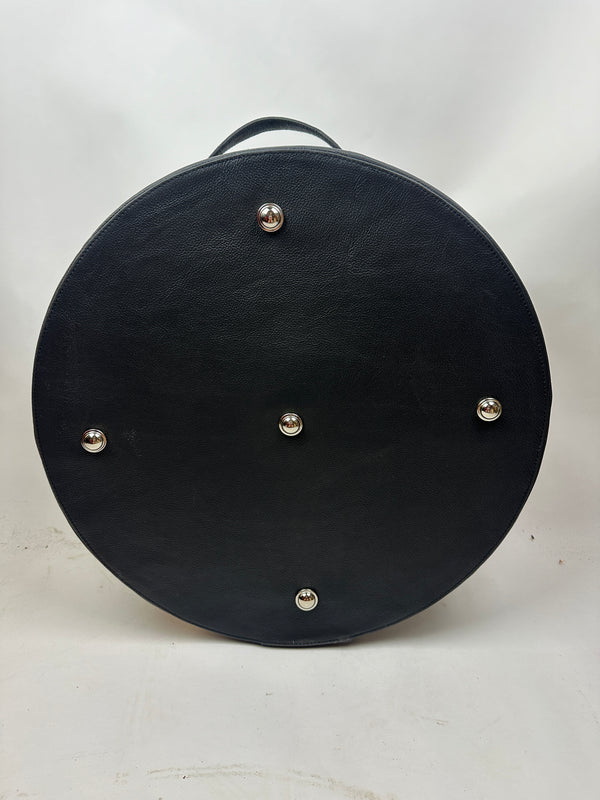 Double Tooled Leather Hat Case Black